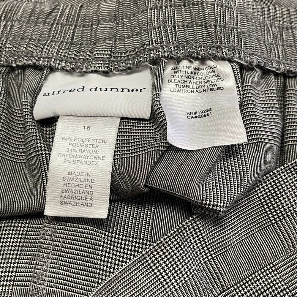 Vintage Alfred Dunner Women's Size 16 Pull On Pants Houndstooth Elastic Waist - Picture 5 of 12